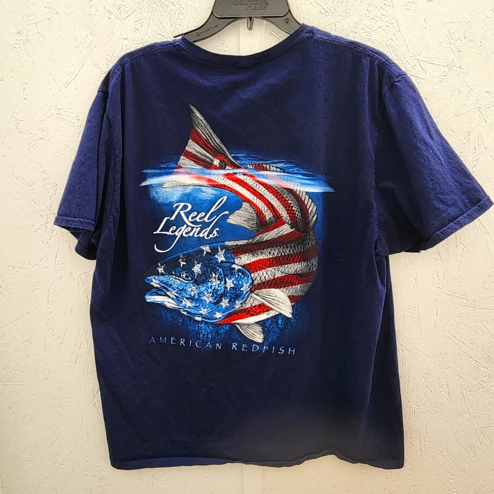 XL Reel Legends American Flag Tshirt exra large red white & blue
